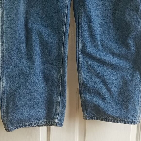 Carhartt Dungaree Fit Jeans Flannel Lined Denim Straight Leg Cargo Men's 42 x 30 - Picture 3 of 13